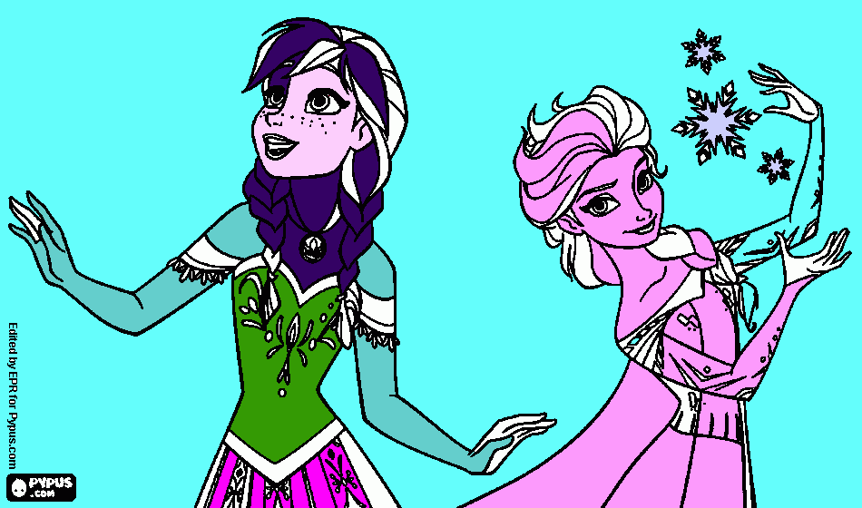dessin la reine des neiges et elsa et anna