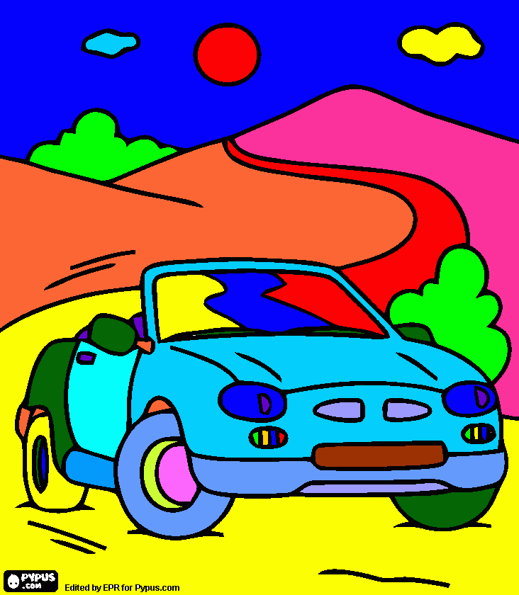 dessin La voiture papi