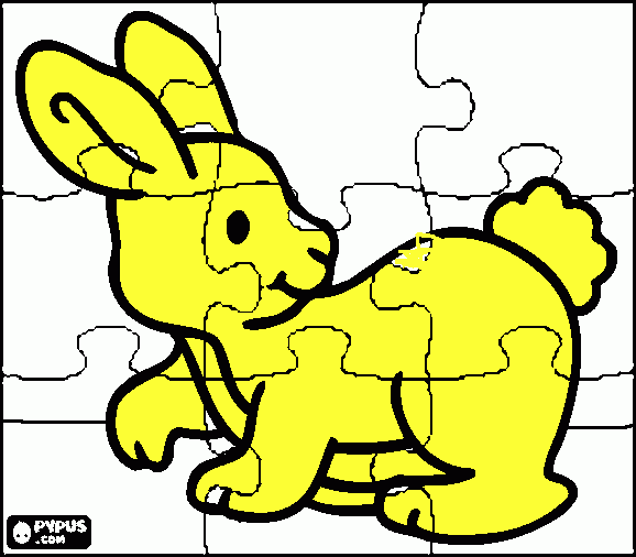 dessin Lapin jaune essai