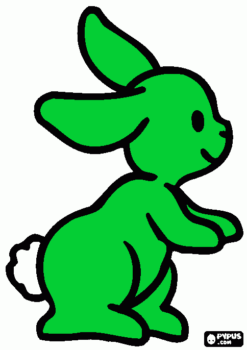 dessin lapin vert pale