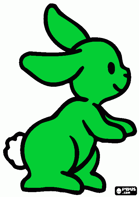 Lapin Vert Pale A Colorier Imprimer Lapin Vert Pale