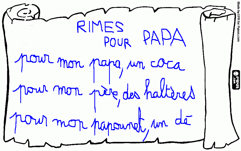 dessin Laurence - Rimes pour Papa