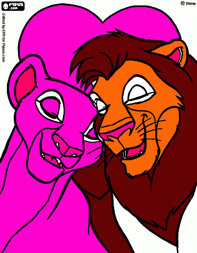 dessin le roi lion pour  jade et lana