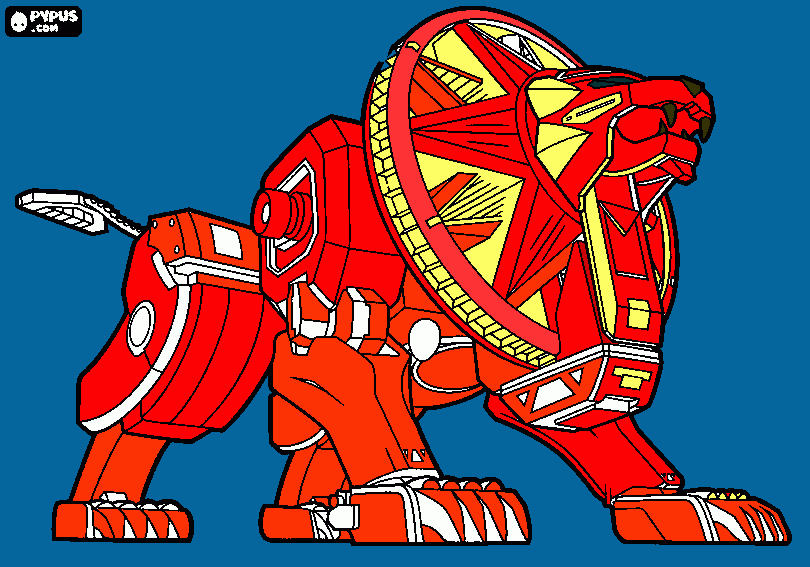 dessin lion de feu