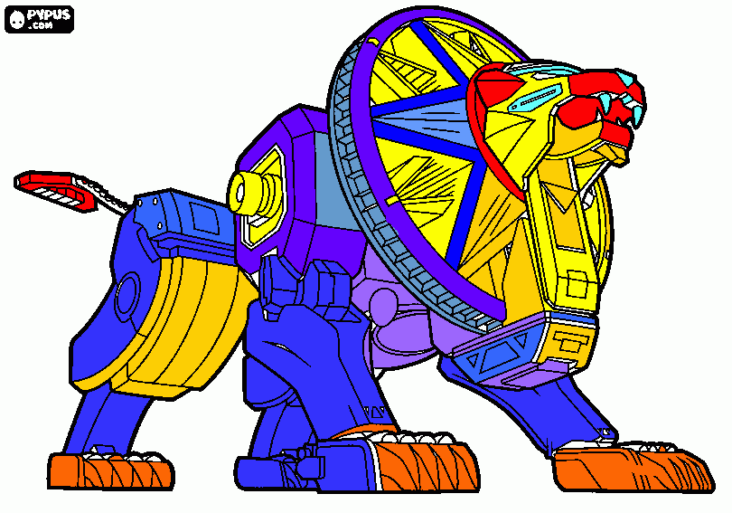 dessin lion power rangers