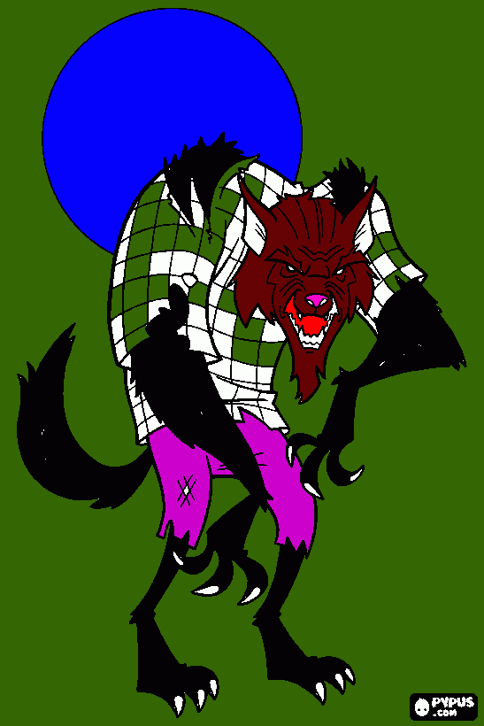 dessin loup garou