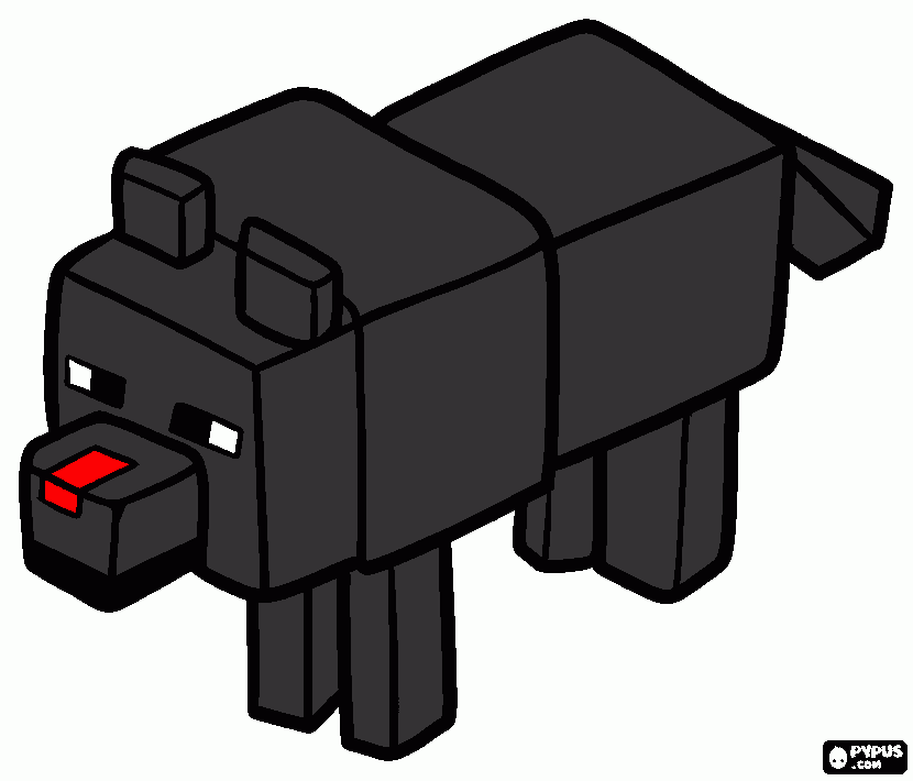 dessin LOUP MINECRAFT