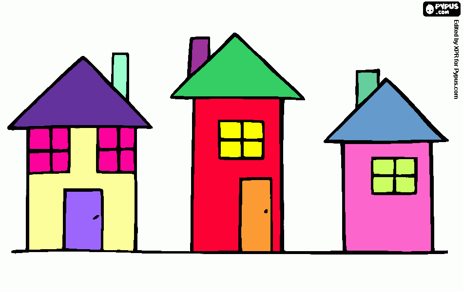 dessin maisons coloriage