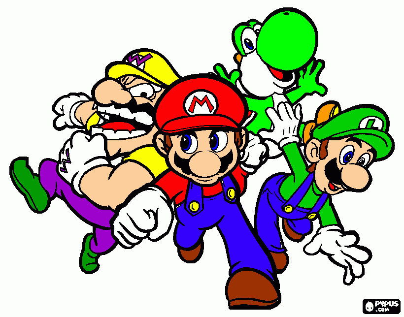 dessin Mario et ses potes