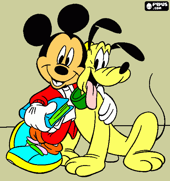 dessin mickey et pluto