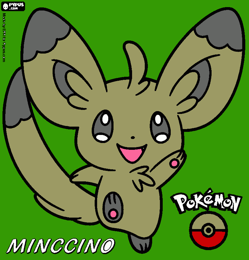 dessin minccino pokemon