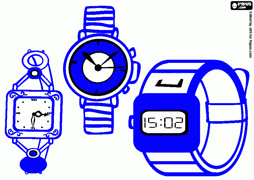 dessin montres bleu