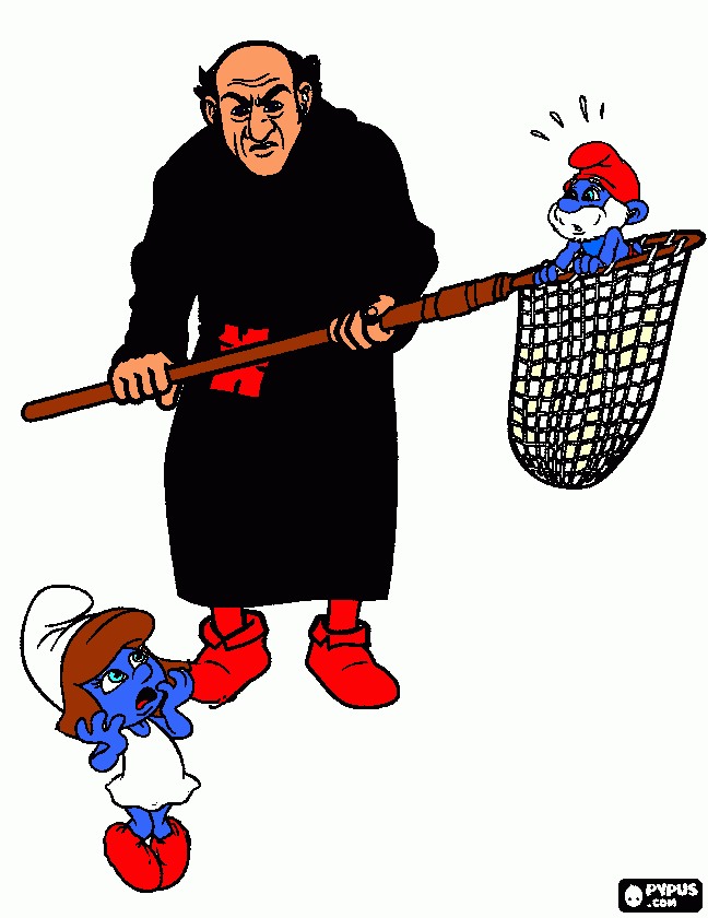 dessin Papa Smurf are captured and Emotionnette are scared