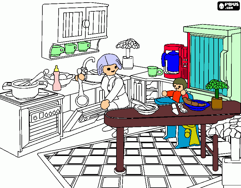 dessin playmobil cuisine