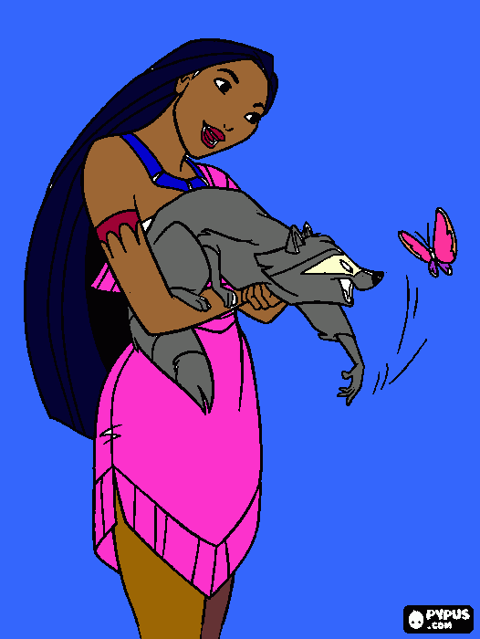 dessin pocahontas en couleur