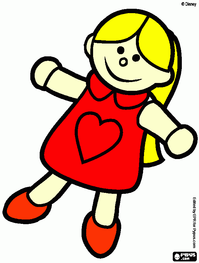 dessin poupée rouge
