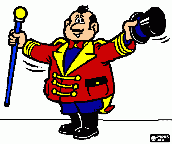 dessin présentateur de cirque