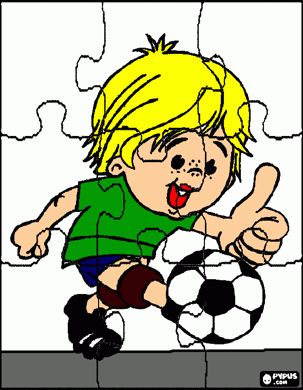 dessin puzzle footballeur