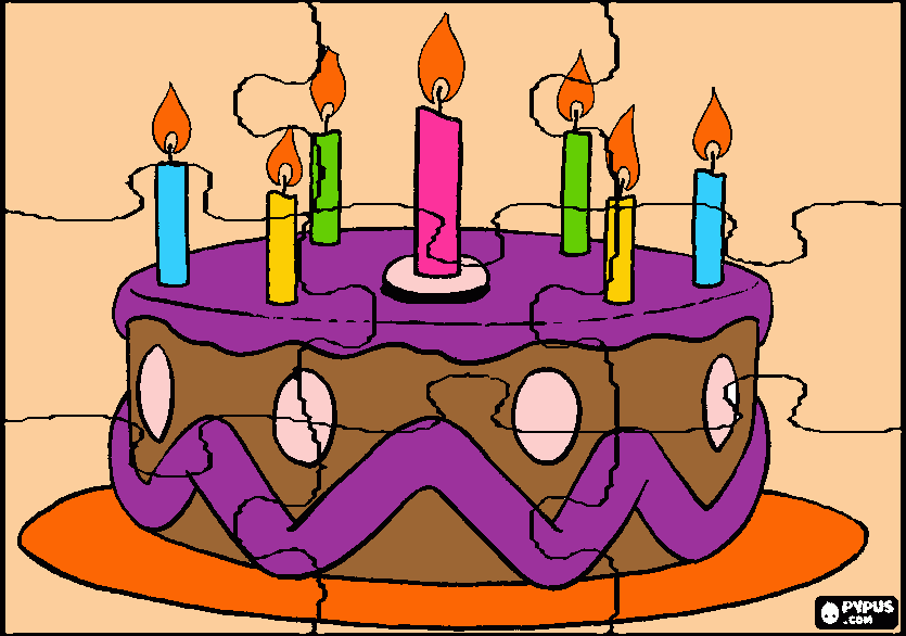 dessin puzzle gateau  pour anniversaire de Lise