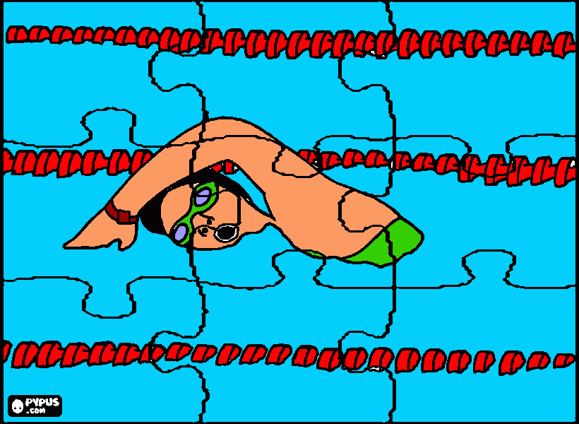 dessin puzzle nageuse