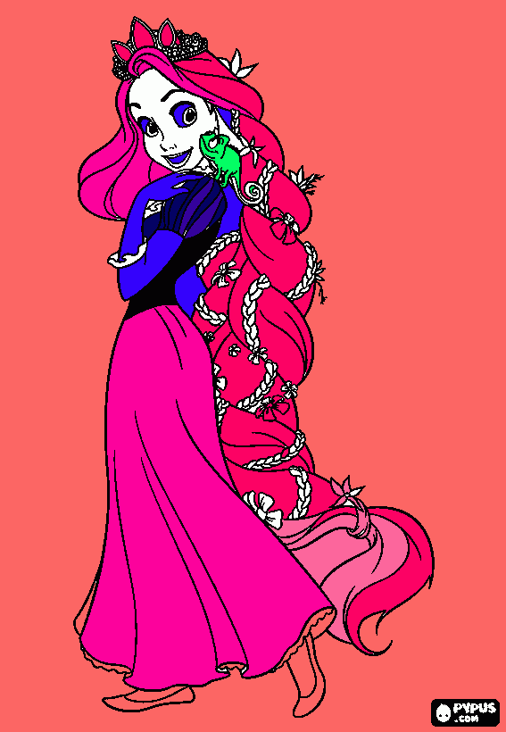 dessin Raiponce et Bascal