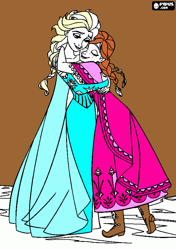 dessin reine des neige elza et anna