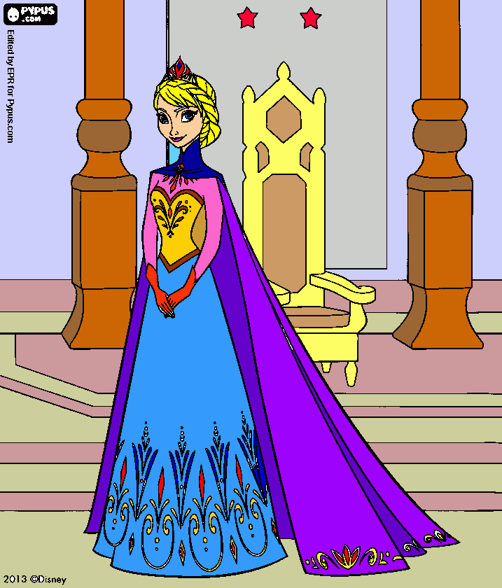 dessin reine des neiges dans son palais