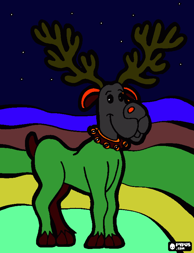 dessin renne de noël pour Salomé