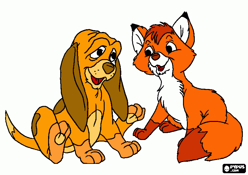dessin rox et rouky