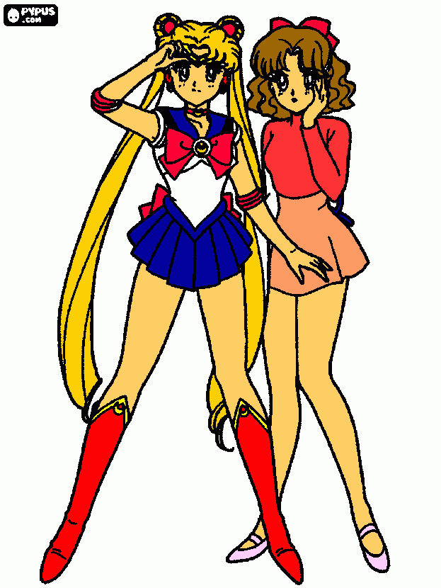 dessin Sailor Moon Et Son Amie