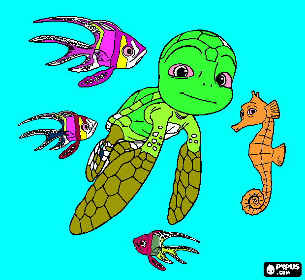 samy la tortue à colorier , imprimer samy la tortue