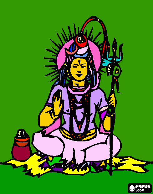 dessin Shiva le Dieu destructeur de la Trimourti 
