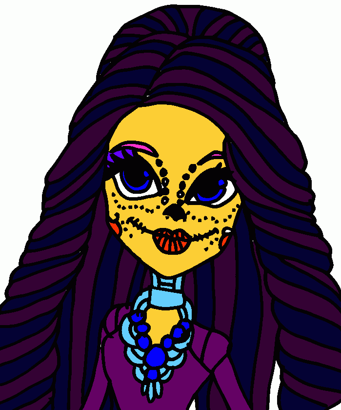 dessin skelita calaveras , une jeune mexicaine , la fille des squellettes