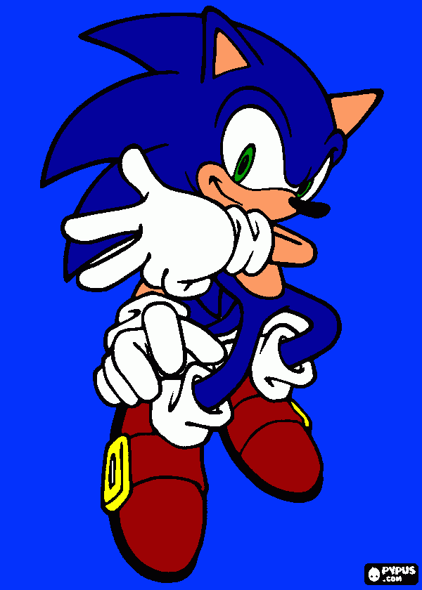 dessin sonic en bleu