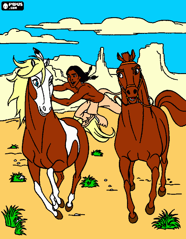 dessin Spirit, Rivière et Petit Nuage