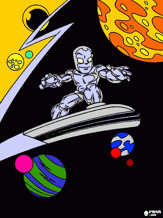 dessin surfeur d'argent