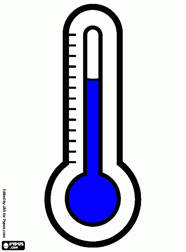 dessin themomètre bleu