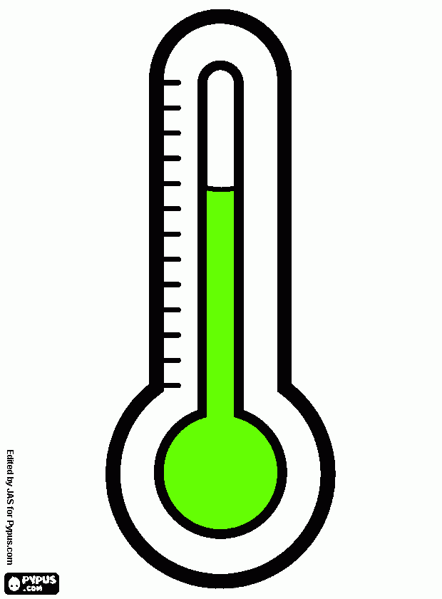 dessin Thermomètre vert