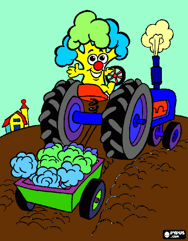 dessin tracteur choux fleur