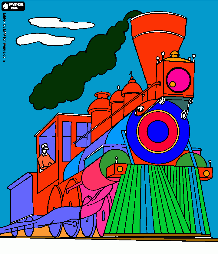 dessin Train Edan le premier sur ordi