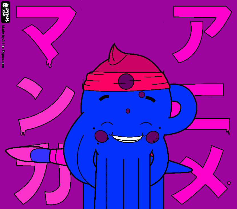 dessin une pieuvre bleue à l'école