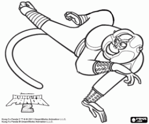 Coloriage Le acrobatique Maître Singe