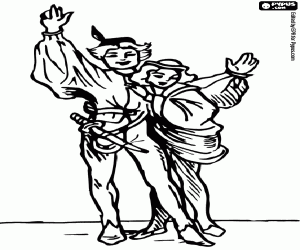 Coloriage Les acteurs de théâtre