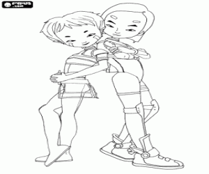 Coloriage Aelita et Yumi, Code Lyoko