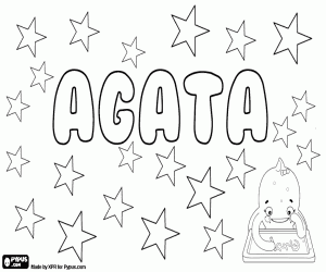 Coloriage Agata, nom dans plusieurs langues