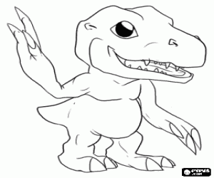 Coloriage Agumon, un digimon