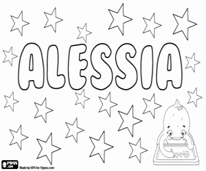 Coloriage Alessia, nom italien