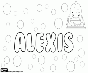 Coloriage Alexis, nom d'origine grecque