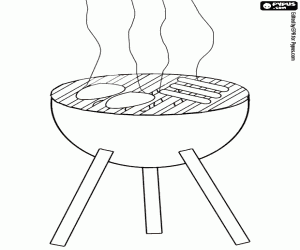 Coloriage Les aliments sur le barbecue