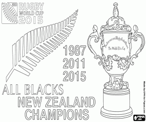 Coloriage All Blacks, champion du monde trois fois